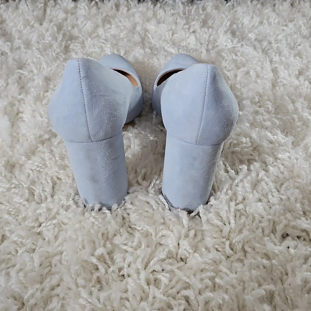 M.Gemi The Lustro  Powder Light  Suede Block Heels Pumps Size EU 38.5/US 8.5 - Picture 2 of 10